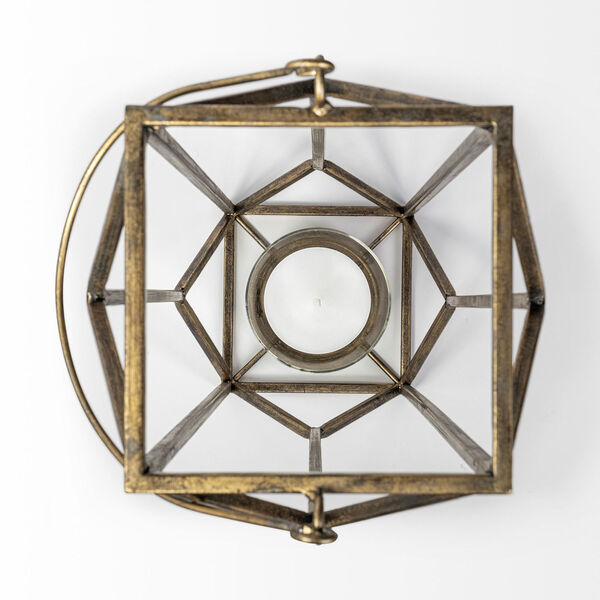 Ivy Gold 30-Inch Geometric Cage Candle Holder, image 4