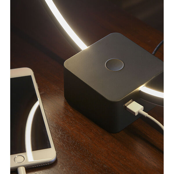 Circle Black Integrated LED Table Lamp, image 5