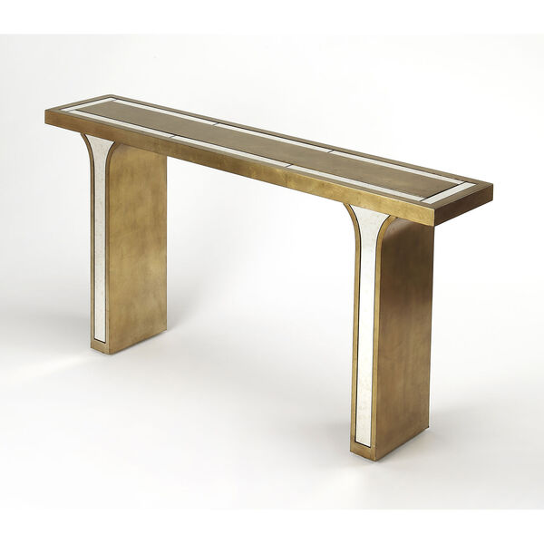 Katya Silver Leaf Console Table, image 1