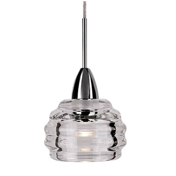 Chrome Three-Inch One-Light LED Mini-Pendant with Die-Cast Clear Glass, image 1