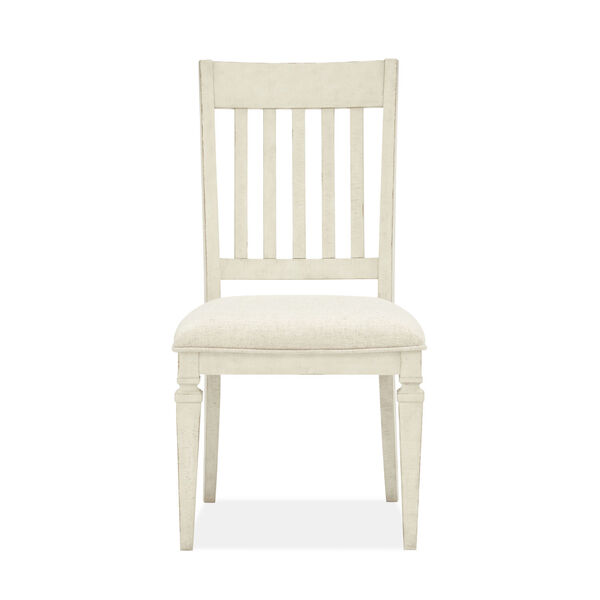 Newport White Dining Side Chair with Upholstered Seat, image 2