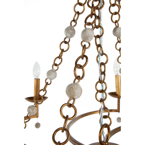 Carrie Antique Gold and Antique White Chandelier, image 5