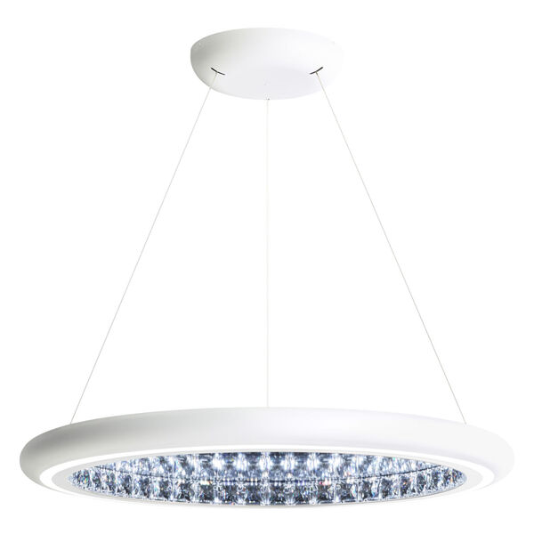 Infinite Aura White 30-Inch LED Pendant with Swarovski Crystal, image 1