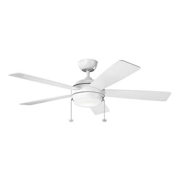 Gladstone Matte White 52-Inch LED Ceiling Fan with Light Kit, image 1