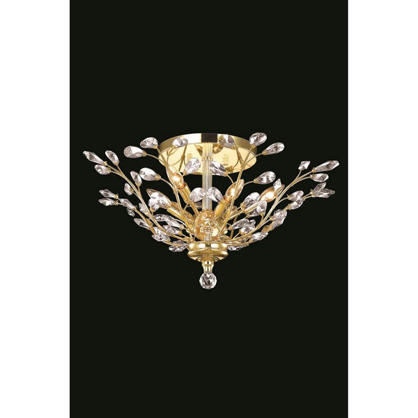 Orchid Gold Flush Mount with Royal Cut Crystal, image 2
