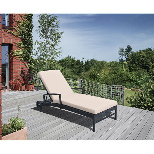 Vida Black Outdoor Wicker Lounge Chair, image 6