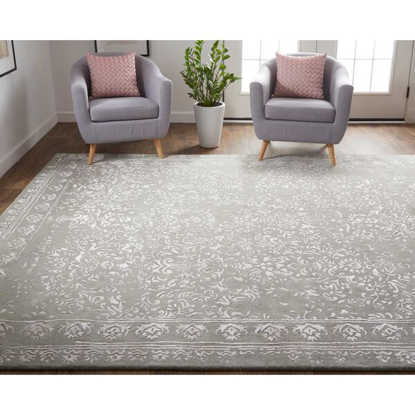 Bella Gray Taupe Silver Rectangular 5 Ft. x 8 Ft. Area Rug, image 4