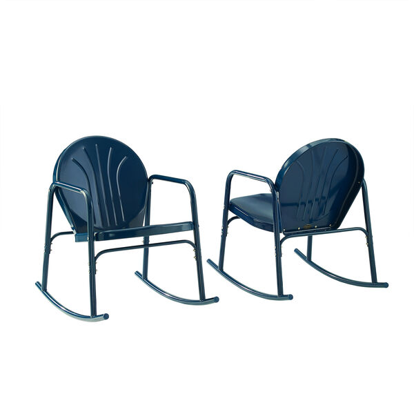 Griffith Navy Gloss Outdoor Rocking Chairs, Set of Two, image 5
