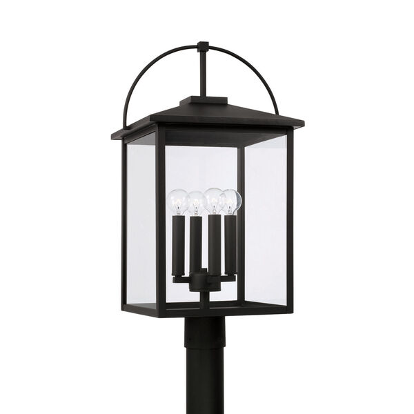 Bryson Black Four-Light Outdoor Post with Clear Glass, image 1