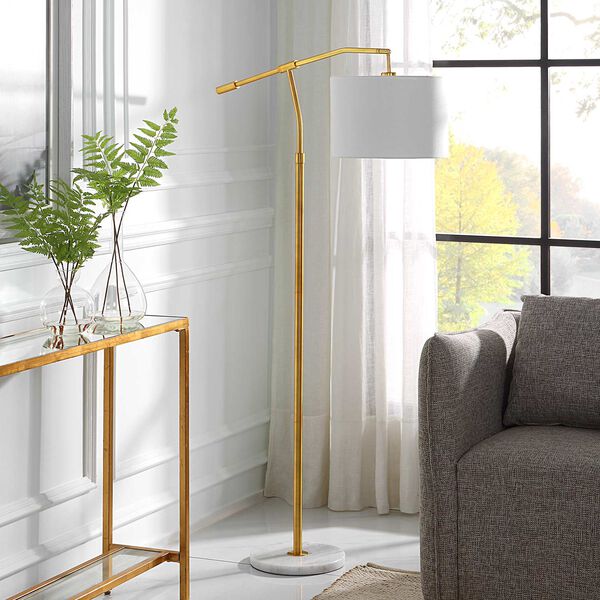 Kenwood Gold and White One-Light Floor Lamp, image 3