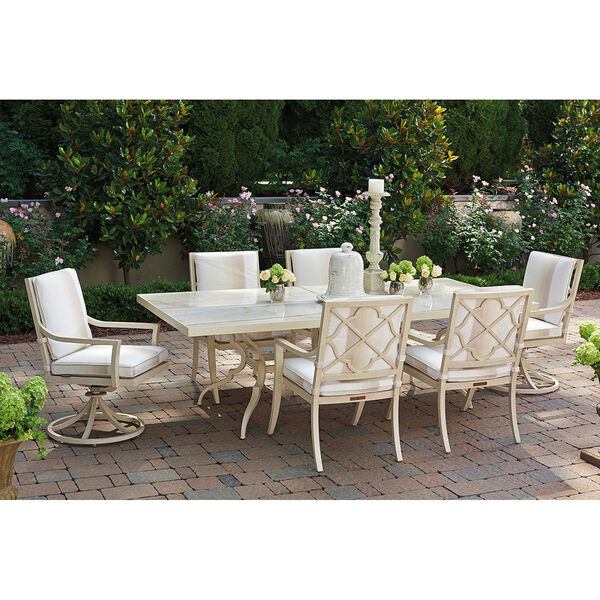 Misty Garden Ivory Dining Table with Porcelain Top, image 2