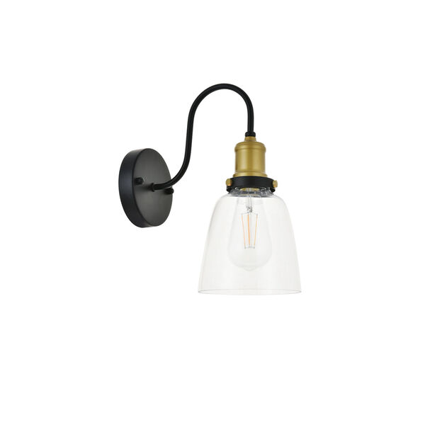 Felicity Brass and Black Six-Inch One-Light Wall Sconce, image 5