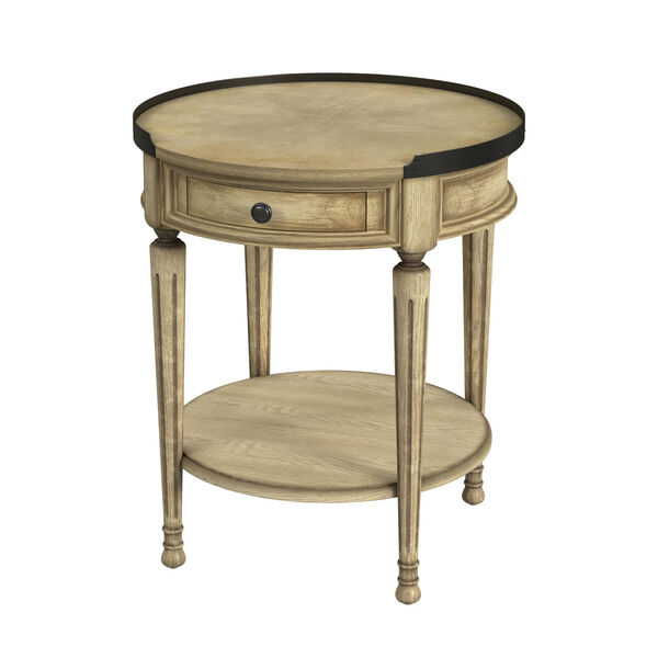 Sampson Antique Beige Side Table with Storage, image 1