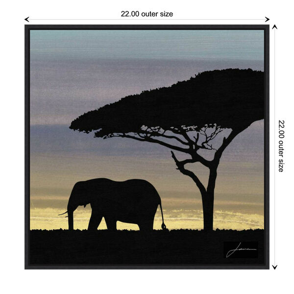James Burghardt Black Savanna Elephant I 22 x 22 Inch Wall Art, image 3