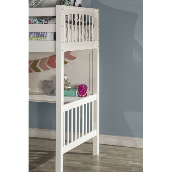 Pulse White Twin Loft Bed With Chair, image 4