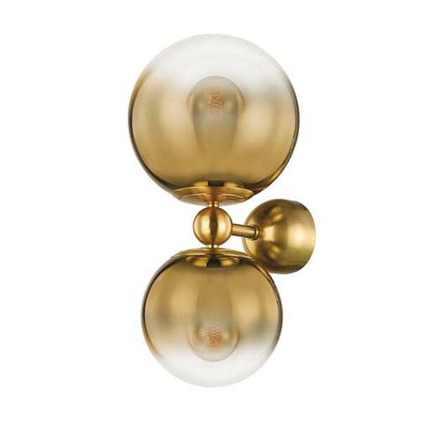 Kyoto Vintage Polished Brass Two-Light Wall Sconce, image 1
