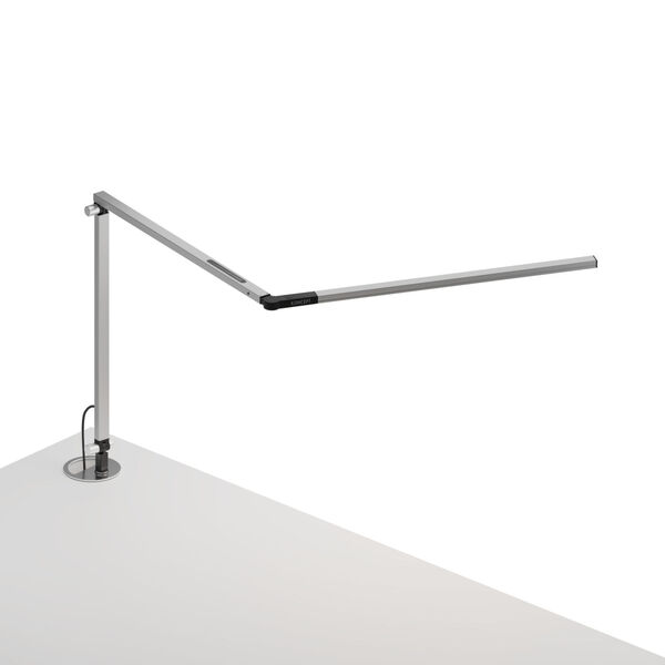 Z-Bar Silver LED Slim Desk Lamp with Grommet Mount, image 1
