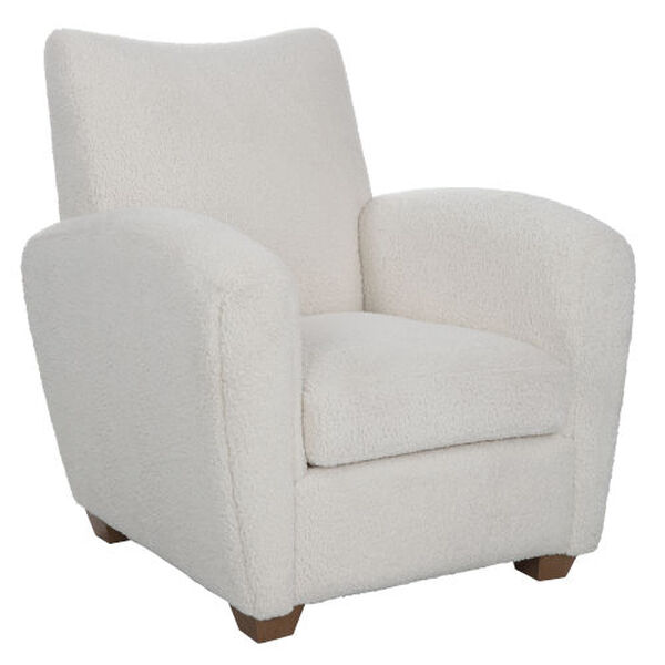 Teddy White Shearling Accent Chair, image 1
