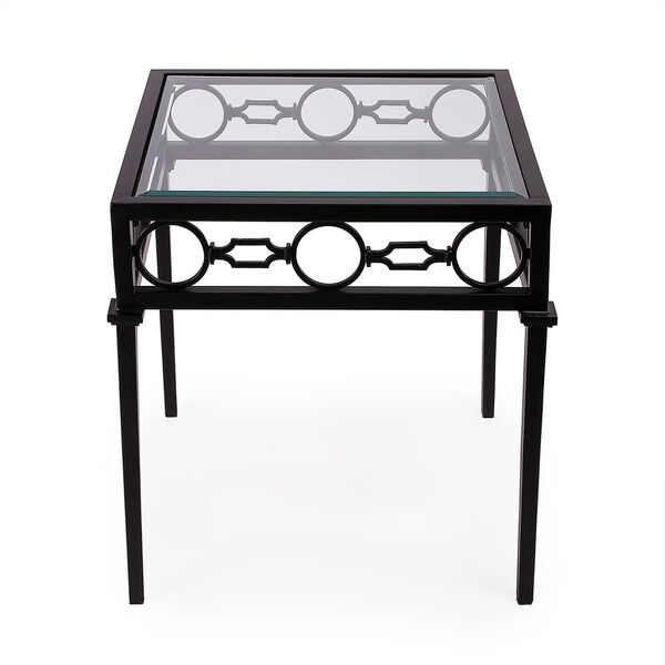 Southport Black Iron Upholstered Outdoor End Table, image 2