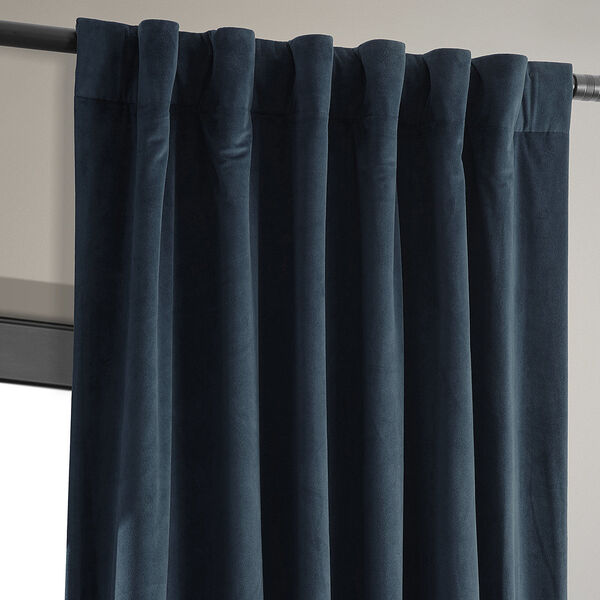 Signature Midnight Blue Blackout Velvet Pole Pocket Single Panel Curtain 50 x 96, image 12