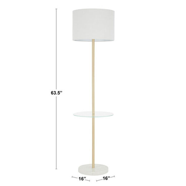 Chloe White and Gold One-Light Shelf Floor Lamp, image 4
