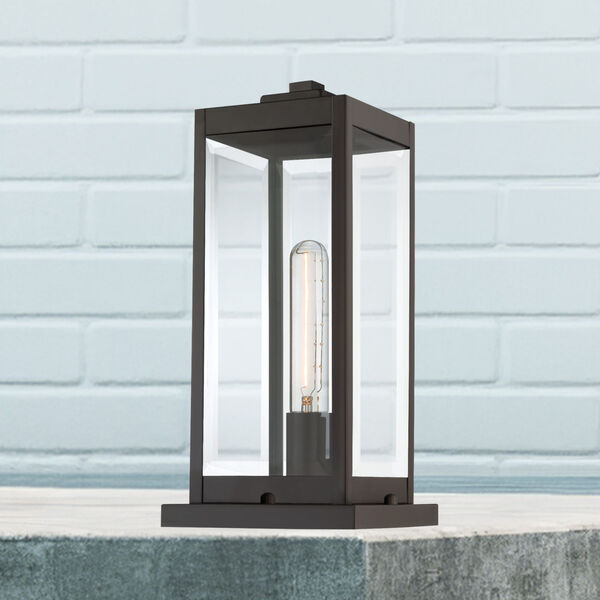 Westover Western Bronze One-Light Outdoor Pier Base with Clear Beveled Glass, image 6