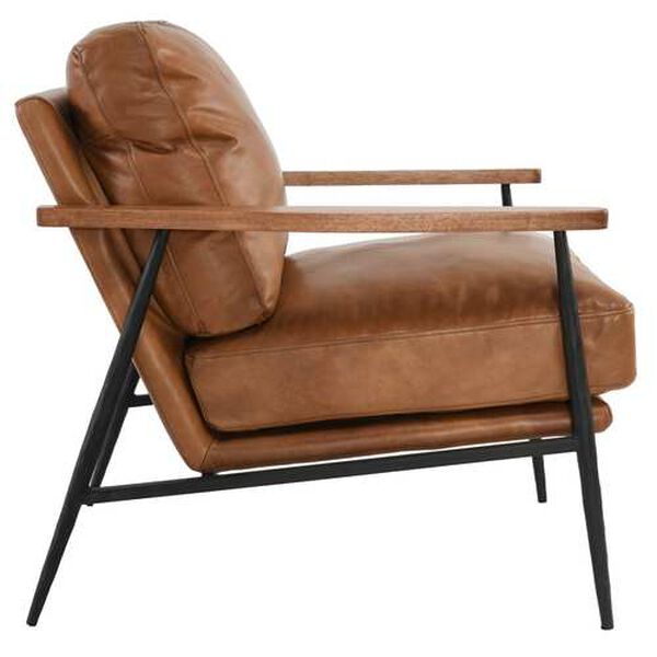 Trevor Brown and Black Leather Club Chair, image 3