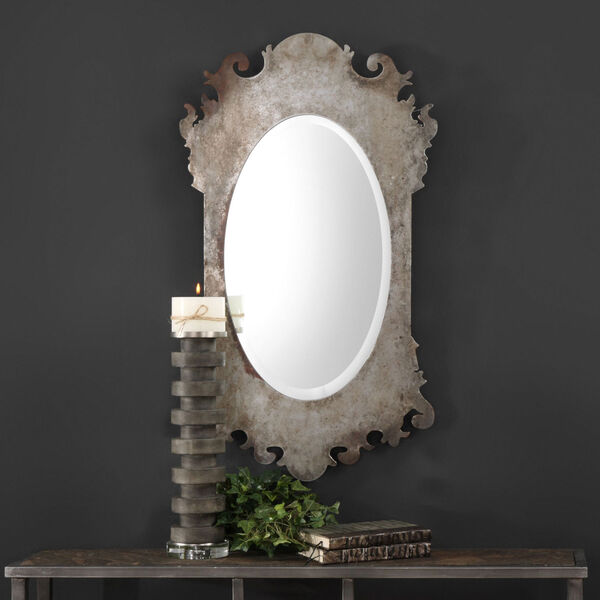 Vitravo Oxidized Silver Oval Mirror, image 1