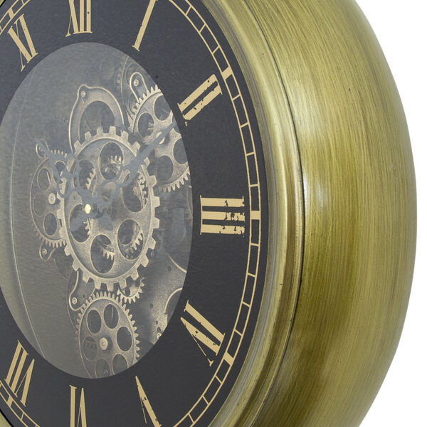 Black Gold 18-Inch Open Gear Clock, image 3
