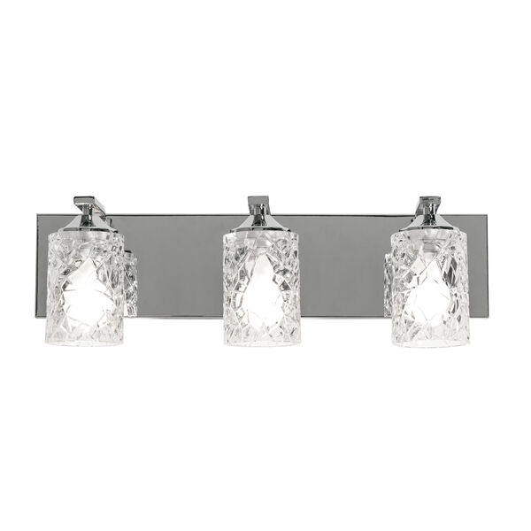 Annabel Polished Chrome Three-Light Vanity with Clear Glass, image 2