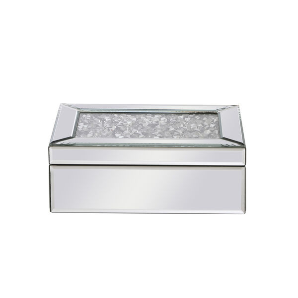 Modern Mirrored 10-Inch Crystal Jewelry Box, image 1
