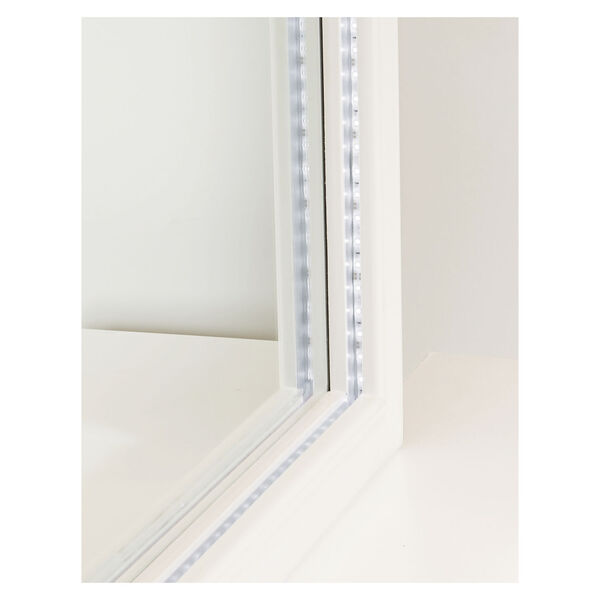 Bella White Framed Dresser Mirror Only with LED Lighting, image 4
