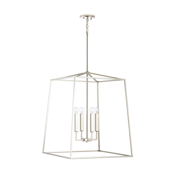 Thea Polished Nickel 78-Inch Four-Light Foyer Pendant, image 4