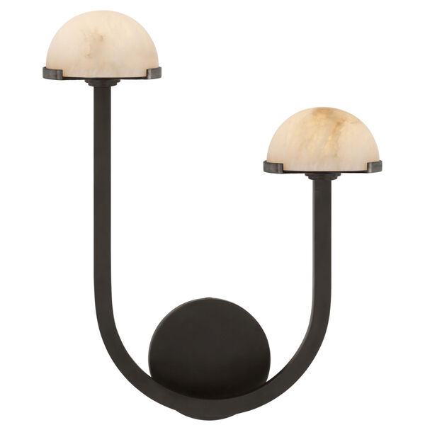 Pedra 15-Inch Asymmetrical Right Sconce in Bronze with Alabaster by Kelly Wearstler, image 1