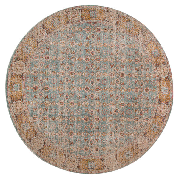 Eternal Teal Round 6 Ft. 7 In. x 6 Ft. 7 In. Rug, image 1