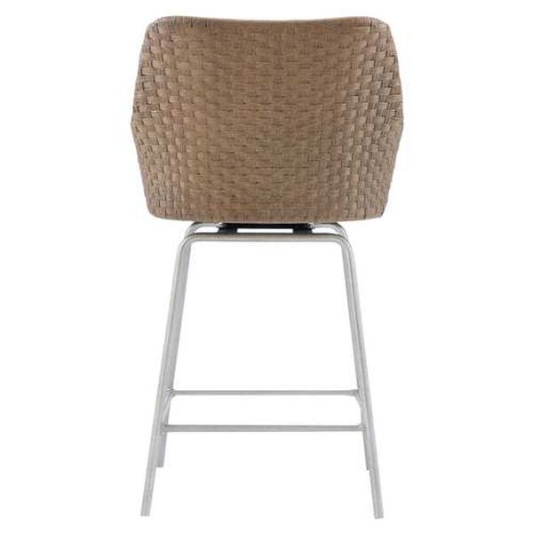 Logan Square Meade Natural, Gray and Stainless Steel Counter Stool, image 4