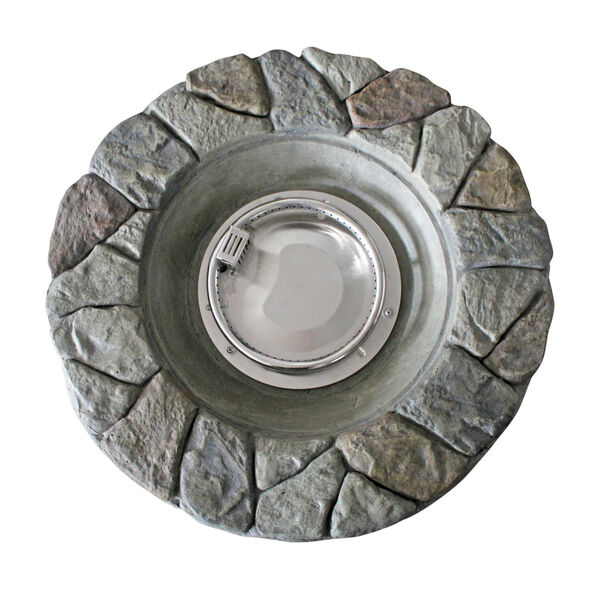 Grey Outdoor Stone Propane Gas Fire Pit, image 4
