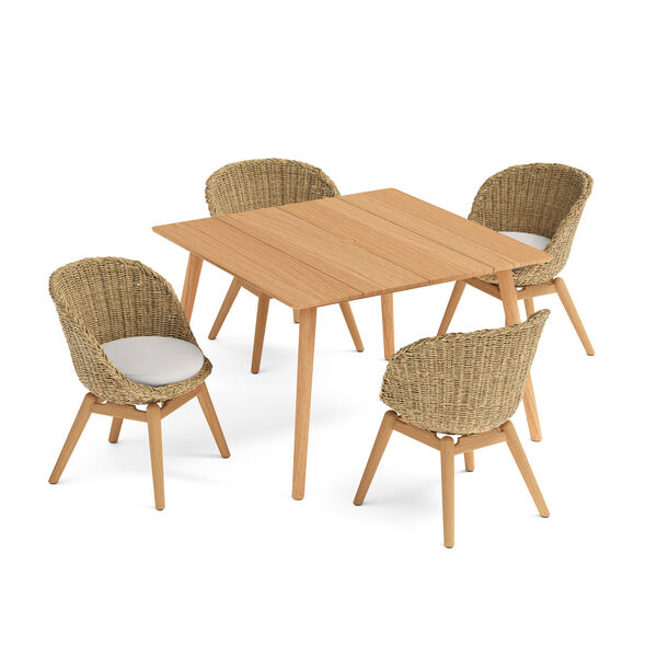 Tulle Natural Outdoor Dining Set, Five-Piece, image 1