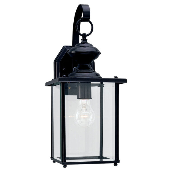 Evelyn Black 17-Inch One-Light Outdoor Wall Sconce with Clear Glass, image 1