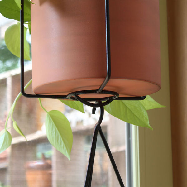 Vera Burnt Sienna and Galvanized Steel Hanging Planter with Pot, image 3