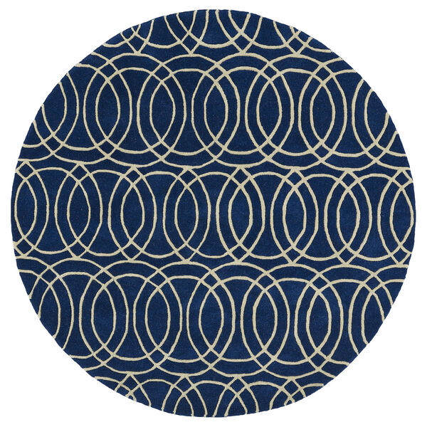 Revolution Navy Hand Tufted 9Ft. 9In Round Rug, image 5