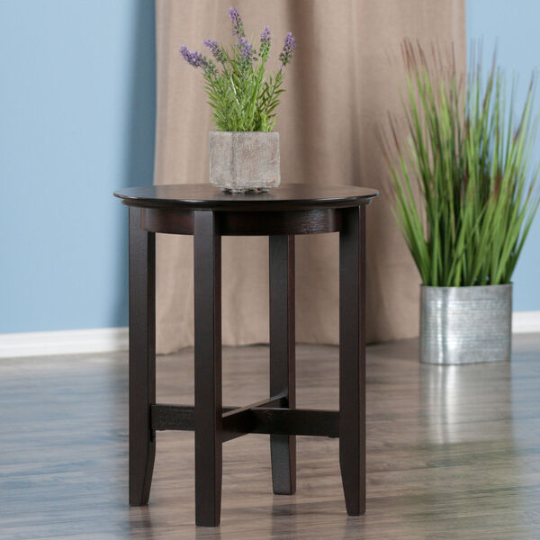Toby Espresso Round Accent End Table, image 5