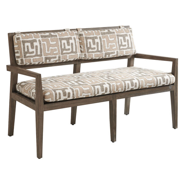 La Jolla Taupe, Gray and Patina upholstered Bench, image 1