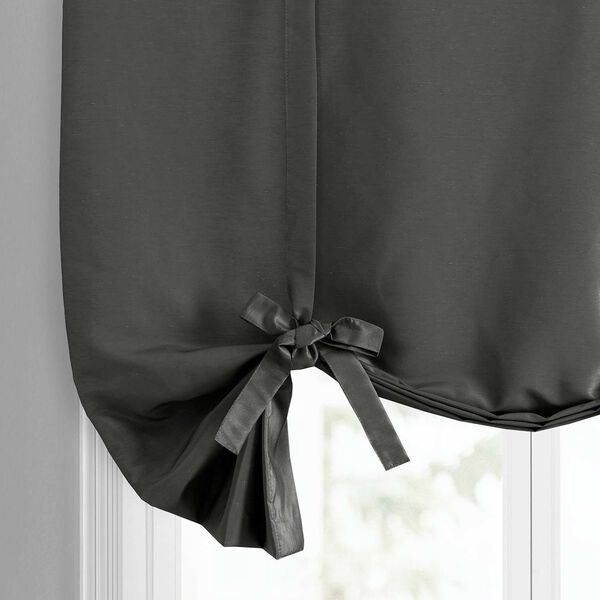 Arrowhead Grey Vintage Textured Faux Dupioni Silk Tie-Up Window Shade Single Panel, image 6