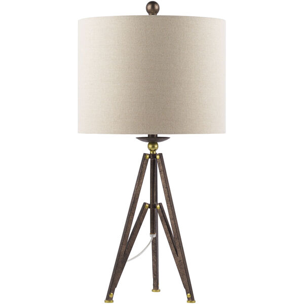 Durkin Black, Ivory and Brown Table Lamp, image 1