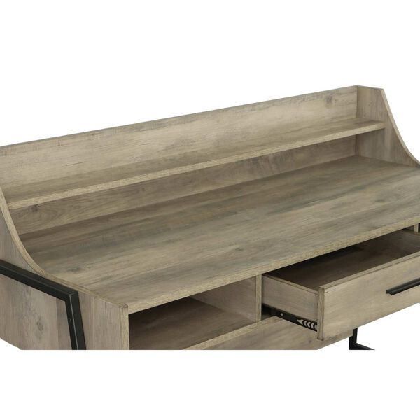 Maple Driftwood Metal Accent Desk, image 3