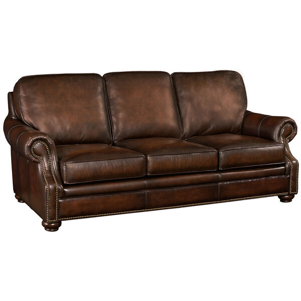 Montgomery Brown Leather Sofa, image 1