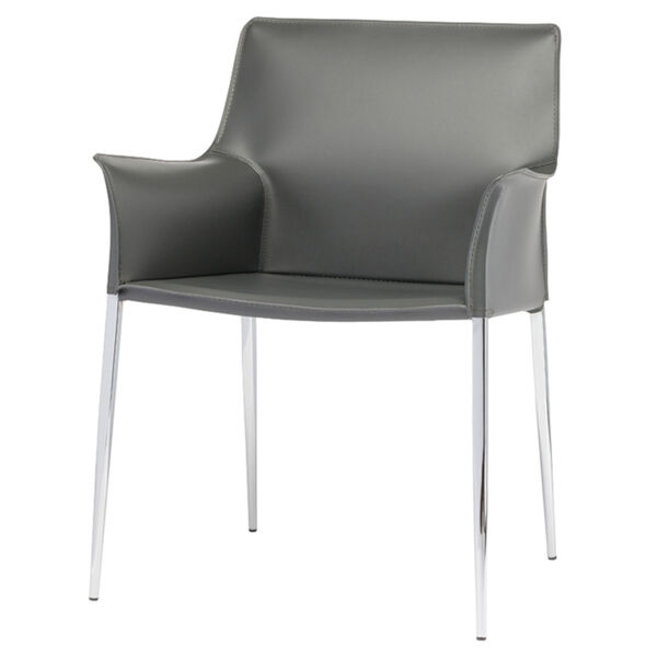 Colter Dark Gray and Silver Dining Chair, image 1