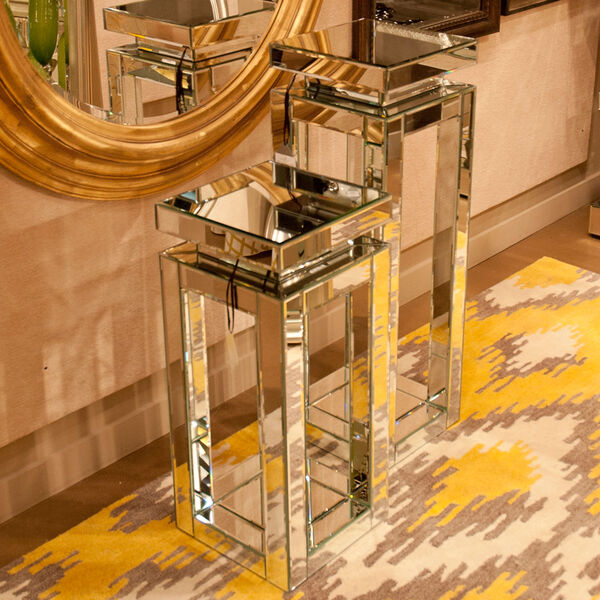 Mirrored Large Pedestal Table, image 2