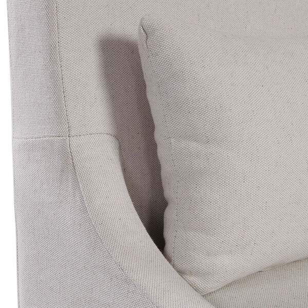 Coley White Linen Armless Chair, image 5